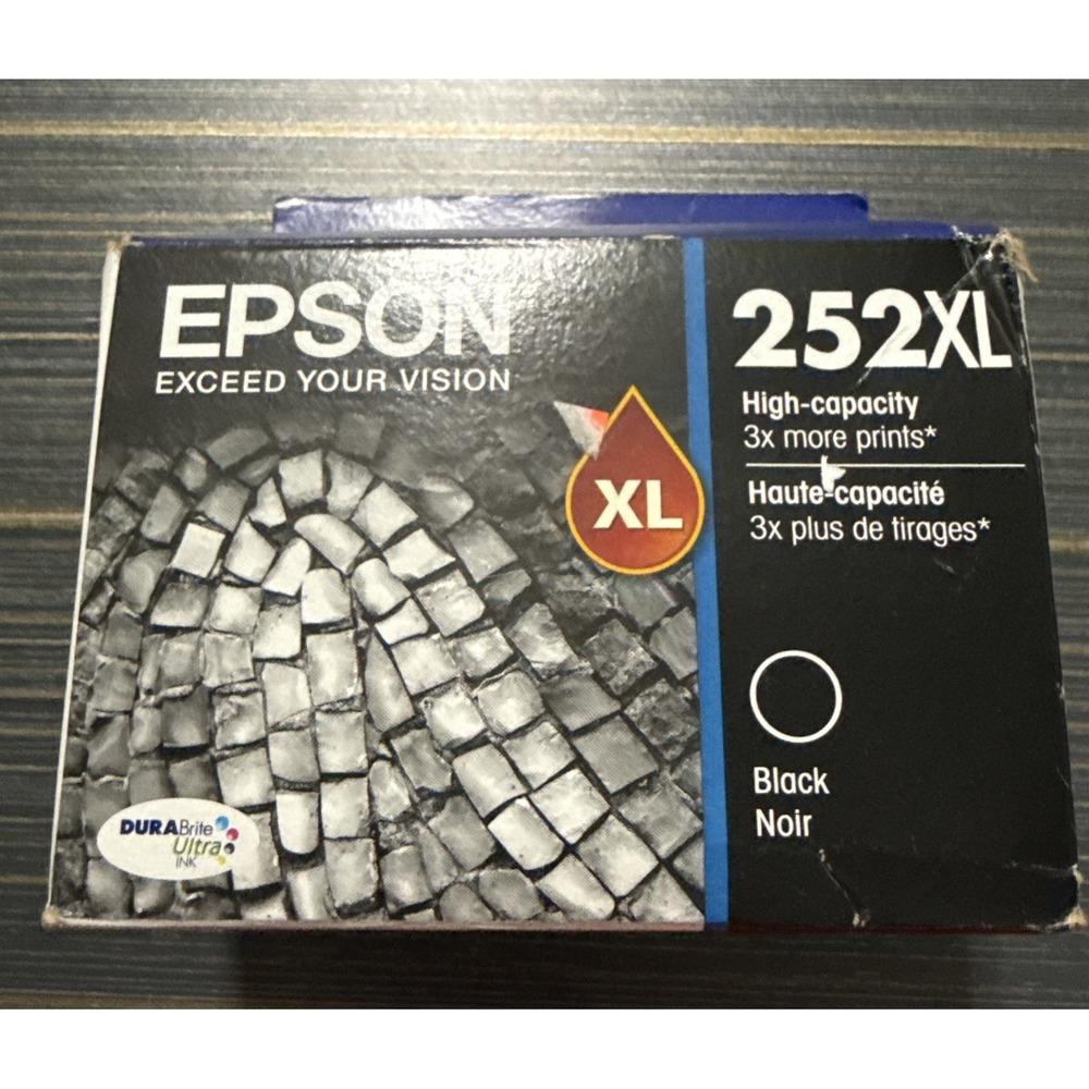 Genuine Epson 252 XL High Yield Black Ink T252XL120 Sealed Box NEW 01/2024